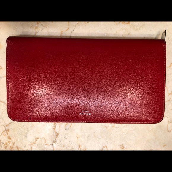 Authentic CÉLINE wallet in magnificent RED calf le - Picture 4 of 7